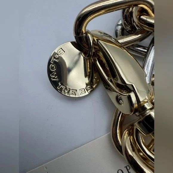 Anthropologie all size, chunky Gold and Silver link Chain below the Belt BNWT Women Fashion Belt Gold Metal Thick Chain Chunky Links Hip  main image 3